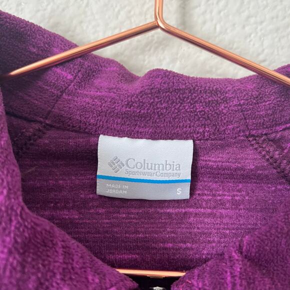 Columbia Half Zip Fleece Pullover Top Purple Space Dye long sleeve 0455991 - Picture 3 of 4